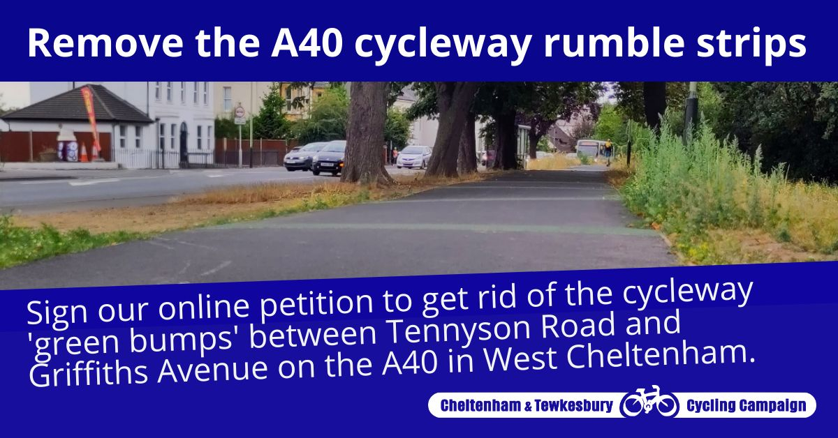 Remove the A40 cycleway rumble strips. Petition now closed